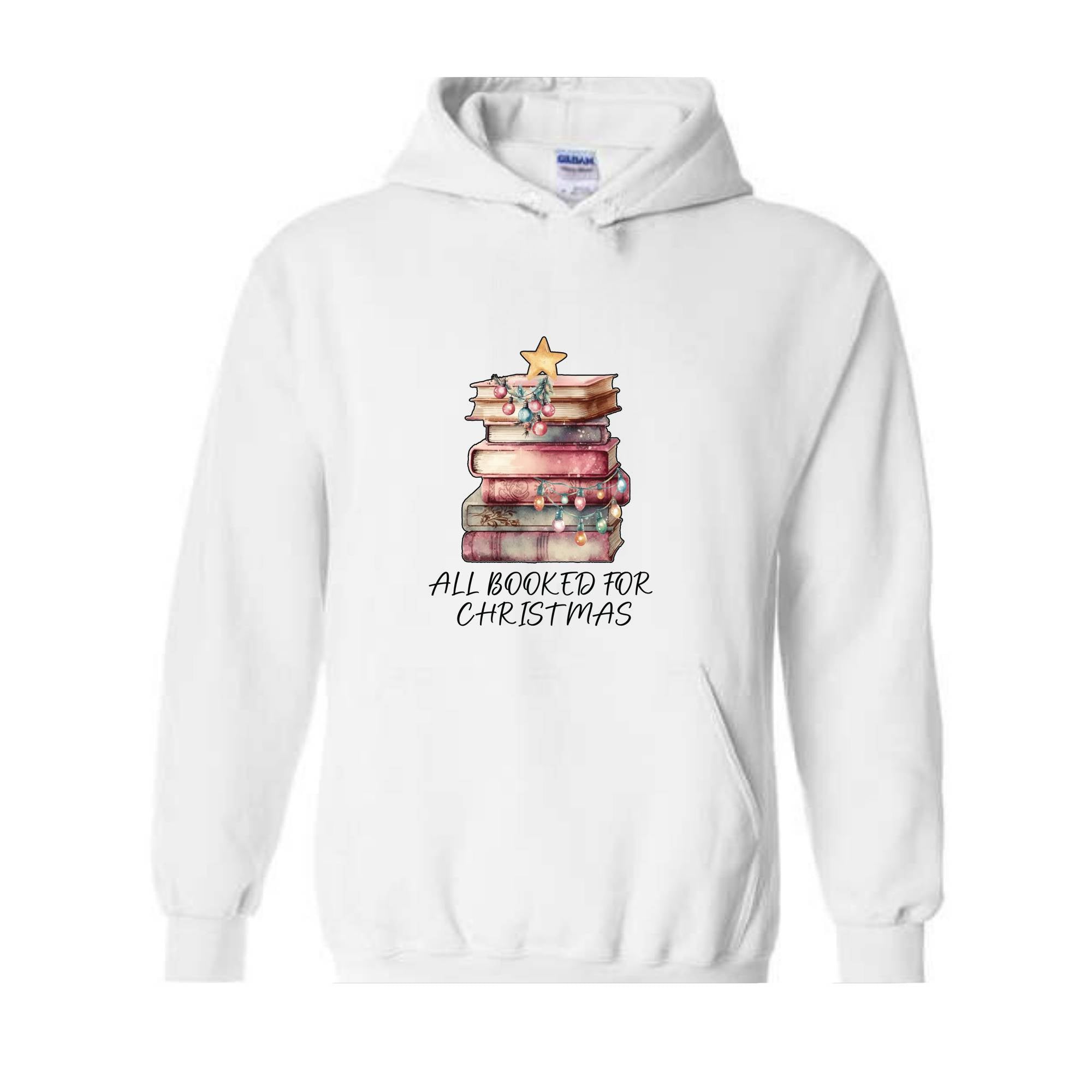 All Booked For Christmas Sweatshirt ,Book Lovers Christmas Sweatershirt ,Books Christmas Sweatshirt Giftt For Librarians