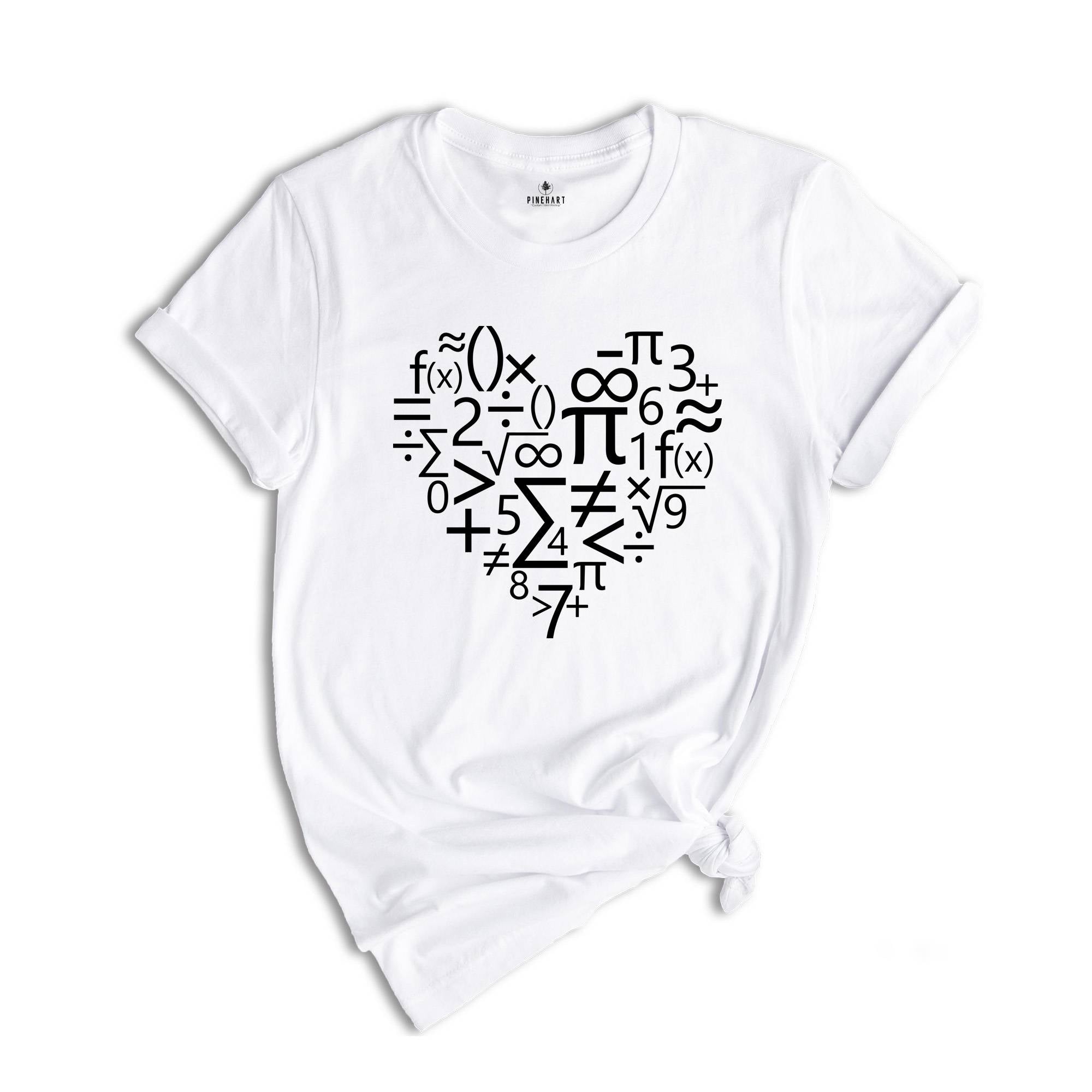 Math Heart Shirt, Math Teacher Gift, Math T-shirt, Teacher Appreciation, Math Geeks Tee, Mathematics Tee, Math Shirt