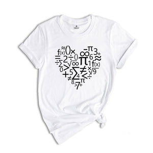 Math Heart Shirt, Math Teacher Gift, Math T-shirt, Teacher Appreciation, Math Geeks Tee, Mathematics Tee, Math Shirt