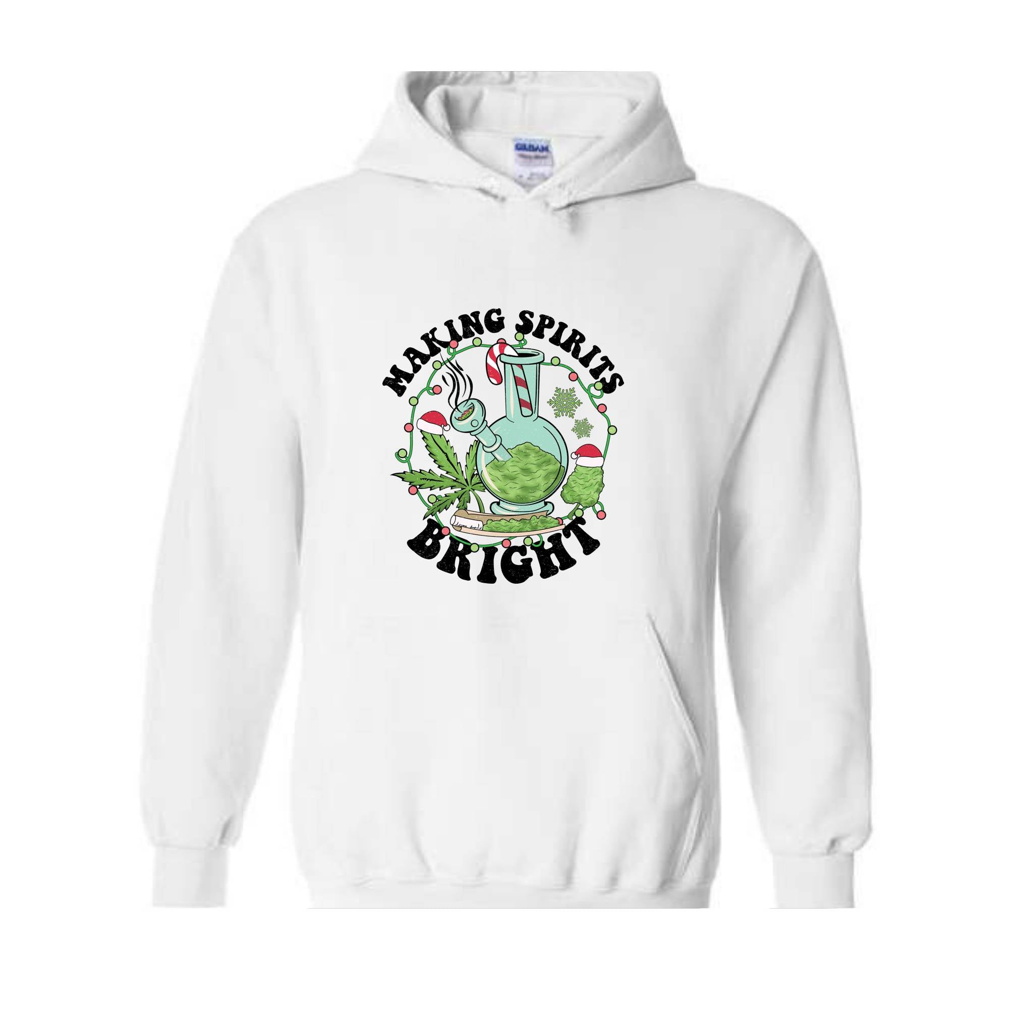 Making Spirits Bright Sweatshirt, Merry Weedmas Sweatshirt, Smoke Weed Sweatshirt, Christmas Sweatshirt, Funny Christmas