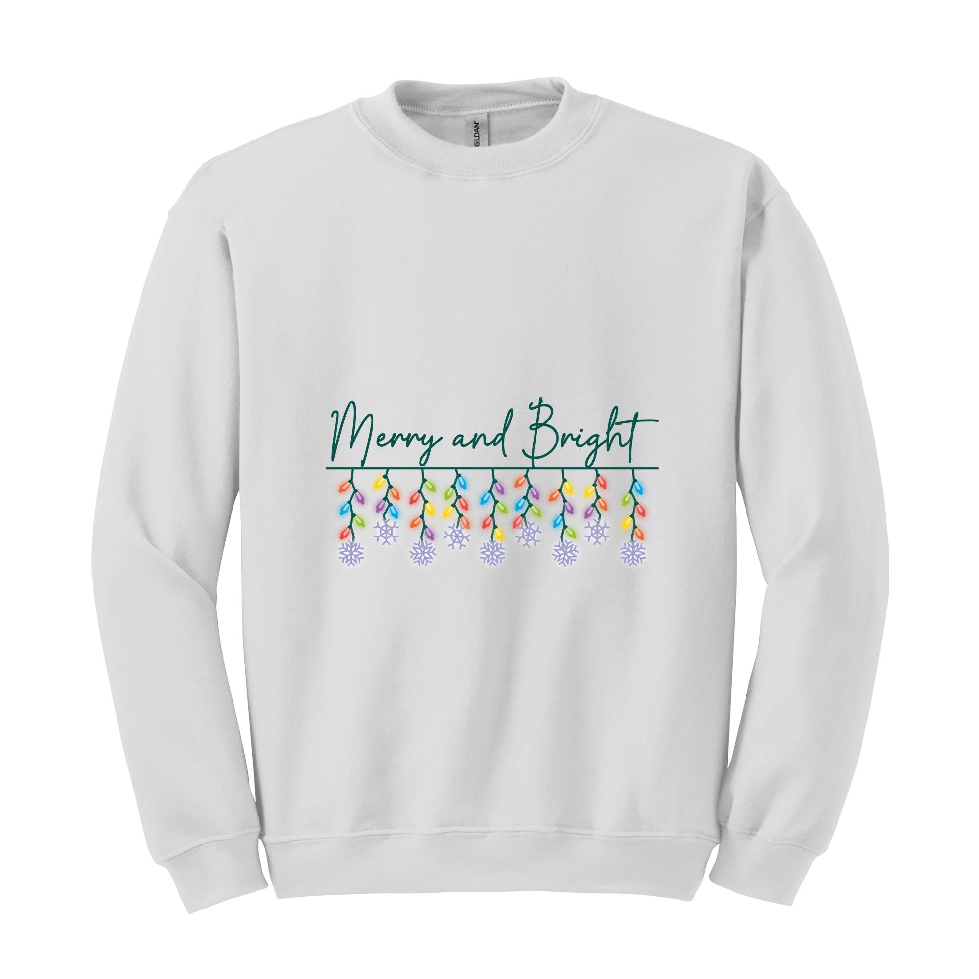 Merry and Bright Christmas Lights Sweatshirt, Xmas Sweatshirt, Christmas Pajamas, Christmas Outfit, Holiday Hoodie, Merry & Bright Gift