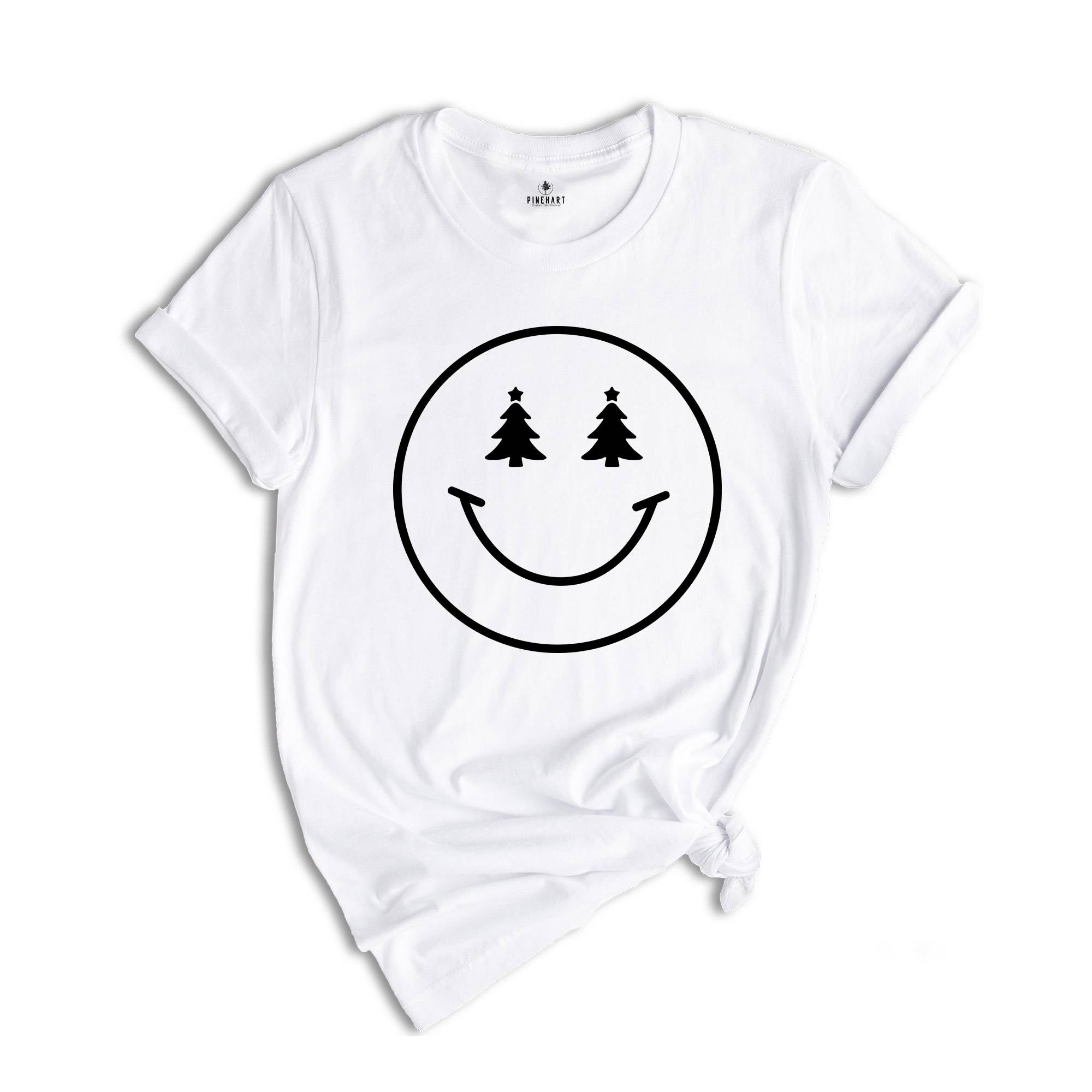 Christmas Happy Face, Smiley Face Shirt, Christmas Tree Shirt, Happy Face Tree, Merry Christmas Tee, Funny Holiday Apparel