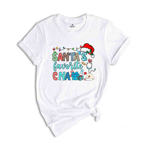 Santa's Favorite CNA Shirt, Nurse Assistant Shirt, Gift for Nurse, CNA Gift, Christmas Gift, Gift for Mom, Nursing Life Shirt