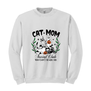 Halloween Cat Mom Sweatshirt, Cat Mom Social Club Sweater, Spooky Season, Cat Mom Sweatshirt, Spooky Cat Sweater