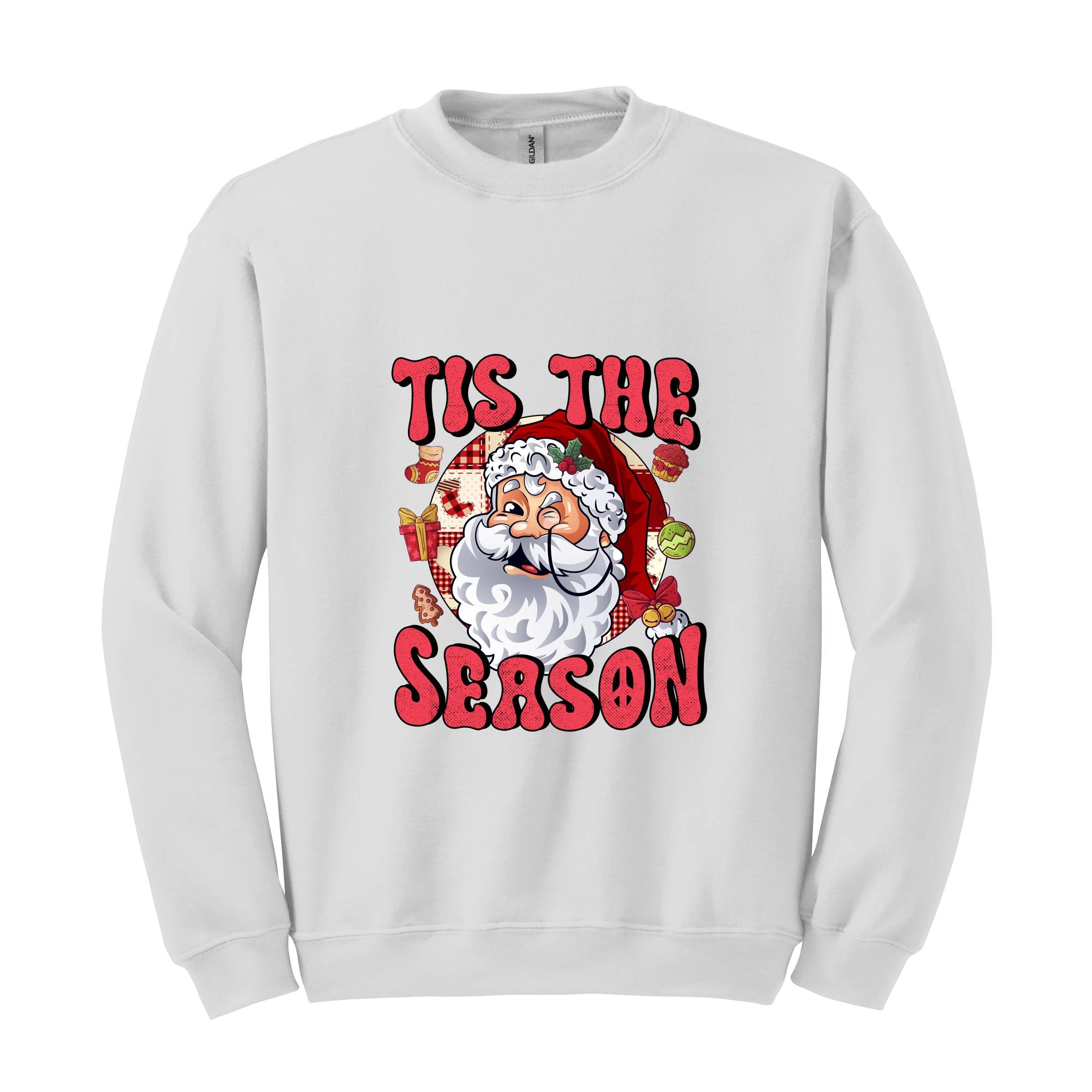 Tis The Season Sweatshirt, Christmas Sweater, Santa Sweatshirt, Cute Christmas Sweatshirt, Christmas Party, Xmas Gift, Holiday Sweatshirt