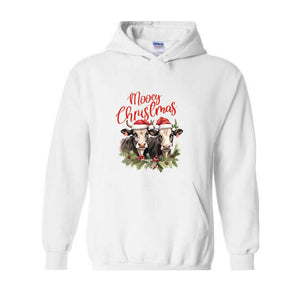 Mooey Christmas Hoodie, Christmas Hoodie, Christmas Gifts, Christmas Cow Hoodie, Christmas Animal Hoodie