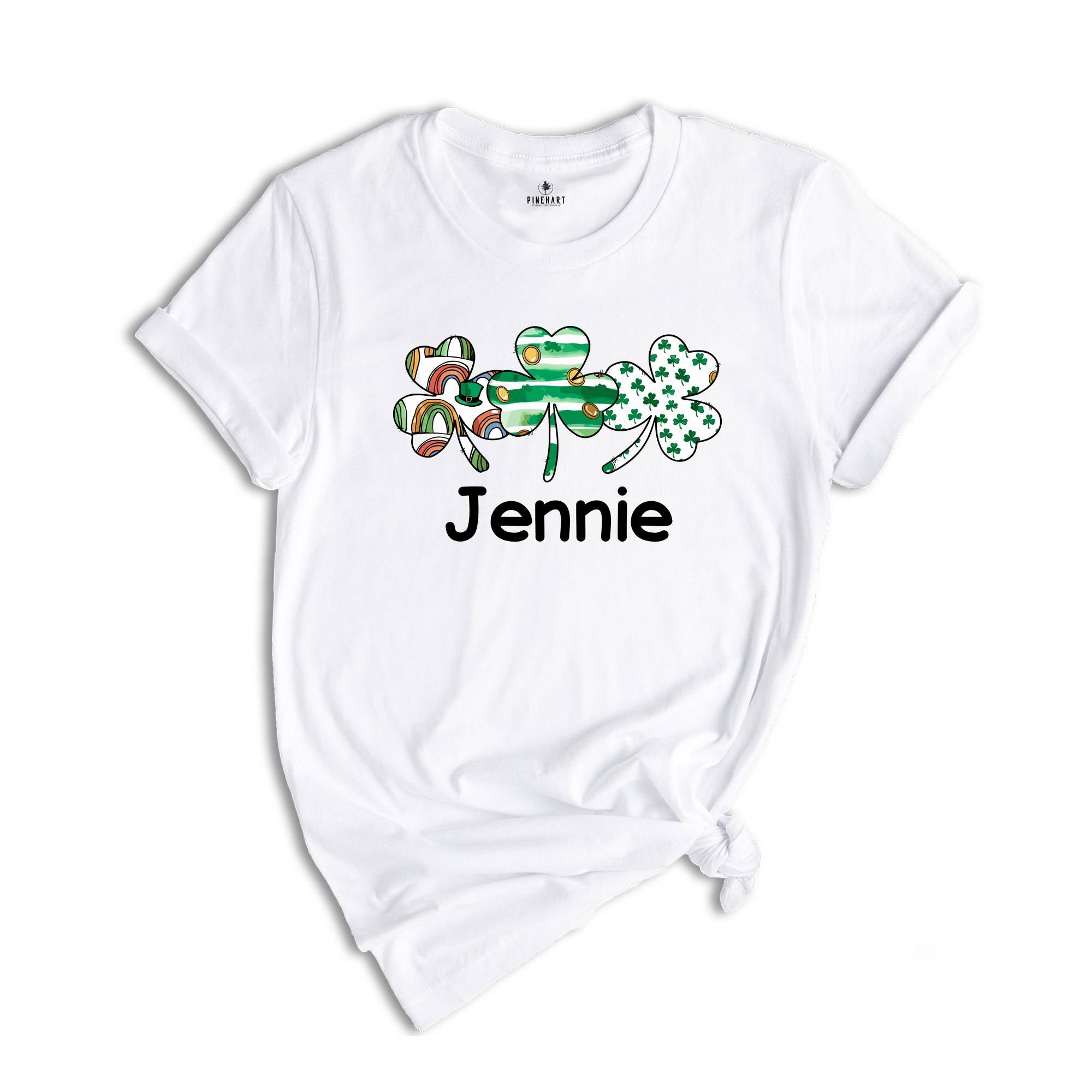 Custom Shamrock Name Shirt, Custom Name St Patrick's Day, Personalized Clover Shirt, Irish Shirt, Lucky Shirt, Shamrock Shirt, Custom Name