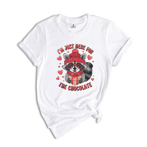 I'm Just Here For The Chocolate Shirt, Funny Racoon Valentines Day Shirt, Single Valentines Day Shirt, Valentines Day Shirt, Raccoon Shirt