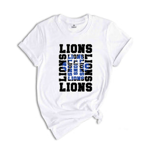 Stacked Lions Paw, Lions Mascot Shirt, Lions Lover Shirt, Lions Cheer Tee, School Spirit Shirt, Lions School Team Shirt,