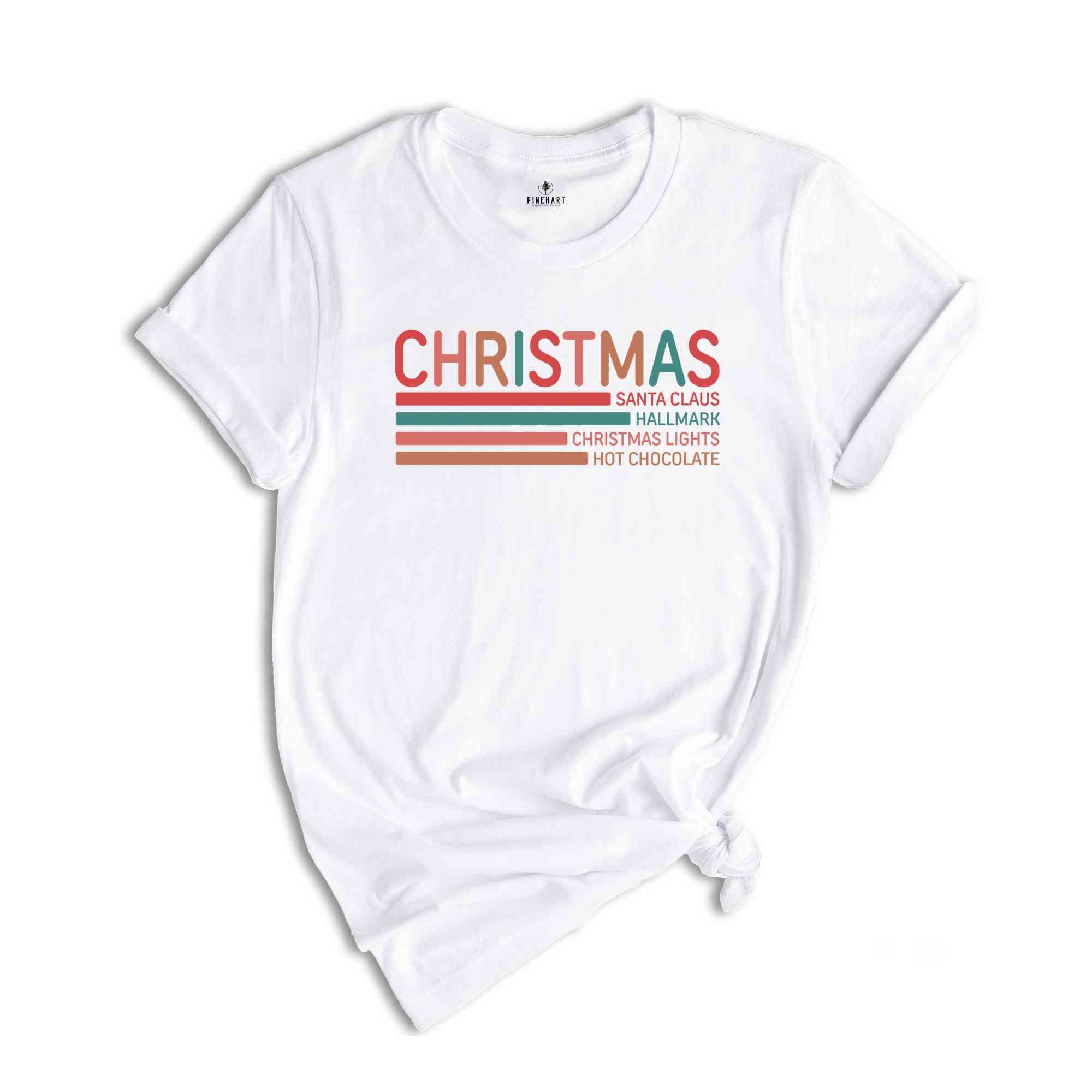 Retro Christmas Shirt, Christmas Shirt, Santa Claus Shirt, Hallmark Shirt, Christmas Lights Shirt, Hot Chocolate Shirt