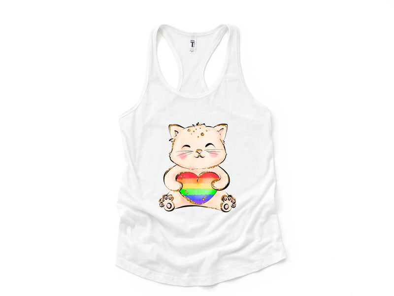 Cute LGBTQ Cat Tank Top, LGBTQ Pride Tank Top, Gay Pride Tank Top, Pride Month Tank Top, Love Is Love Tank Top, Female Symbol Tank Top