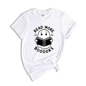 Read More Booooks Shirt, Spooky Season Shirt, Cute Spooky Teacher Shirt, Librarian Shirt, Teacher Halloween Shirt, Ghost Book Shirt