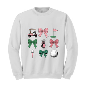 Preppy Coquette Golf Sweatshirt, Funny Golf Lover , Golf Season , Golf Tournament Tee, Social Club , Retro Golf