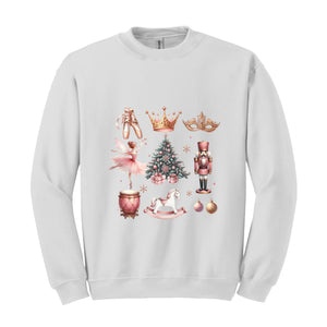 Girly Coquette Bow Christmas Sweatshirt, Christmas Tree Shirt, Christmas Sweatshirt, Girly Christmas Sweater, Coquette Bow Sweater