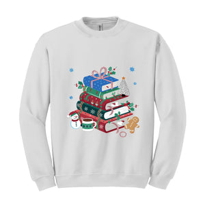 Book Lover Christmas Sweatshirt, Christmas Books Hoodie, Book Christmas Hoodie, Bookworm Christmas Hoodie, Merry Bookmarks Hoodie