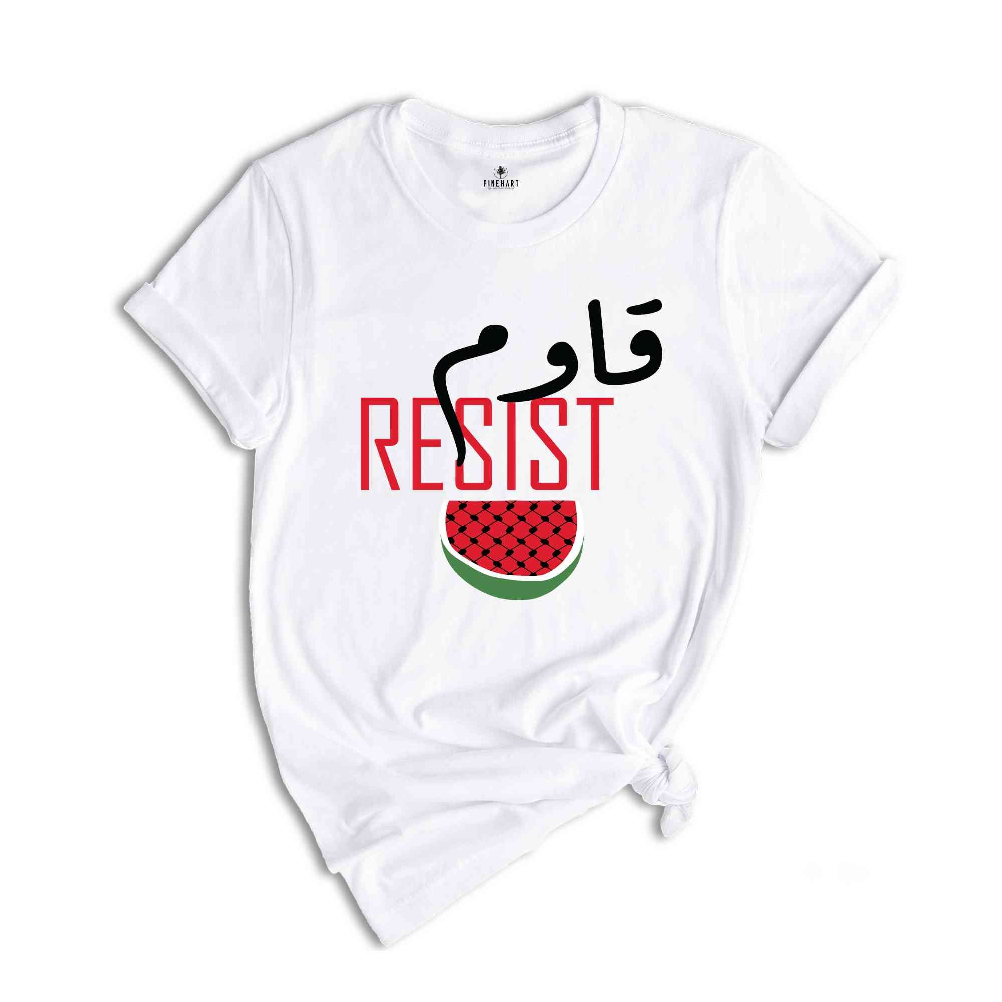 Resist T-Shirt, Stand With Palestine Tee, Stop The Genocide Shirt, Support Palestine Shirt, Free Gaza Tee, Watermelon Palestine Shirt