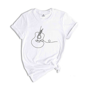 Acoustic Guitar T-Shirt, Musician Tee, Line Art Apparel, Guitar Player Tee, Cool Band Tee, Music Lover Artist Tee