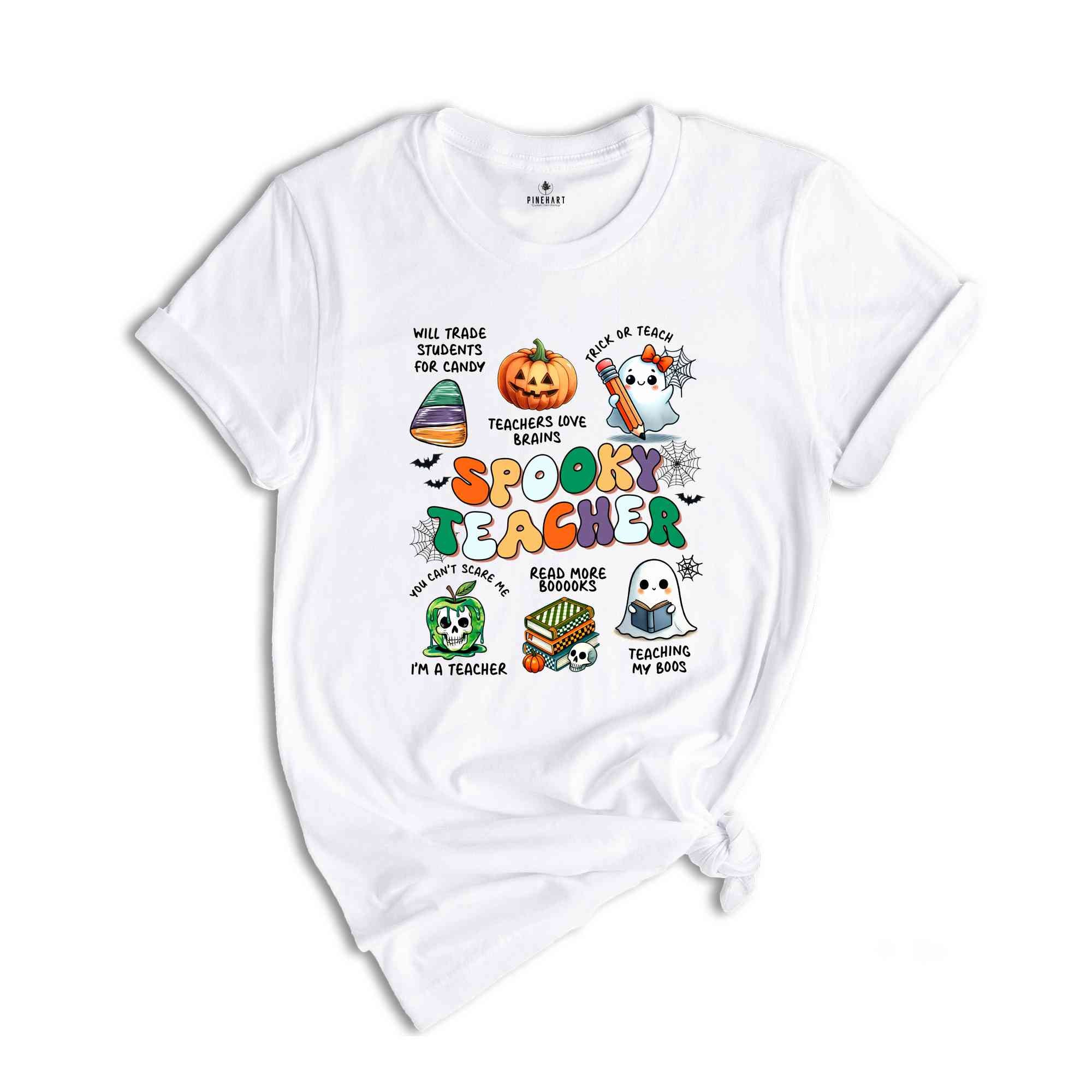 Spooky Teacher Halloween Shirt, Teacher Halloween Shirt, Trick or Teach Little Pumpkin Teaching Boo T-Shirt, Teacher Shirt