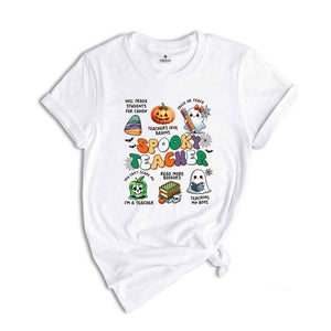 Spooky Teacher Halloween Shirt, Teacher Halloween Shirt, Trick or Teach Little Pumpkin Teaching Boo T-Shirt, Teacher Shirt