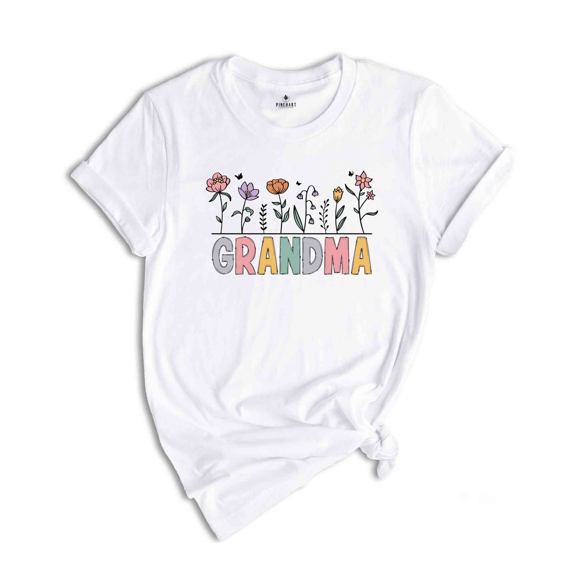 Wildflower Grandma T-Shirt, Grandma To Be Shirt, Gifts For Grandma, Floral Shirt, Baby Announcements Gifts