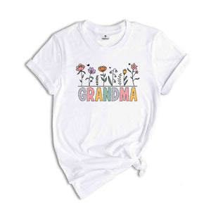 Wildflower Grandma T-Shirt, Grandma To Be Shirt, Gifts For Grandma, Floral Shirt, Baby Announcements Gifts