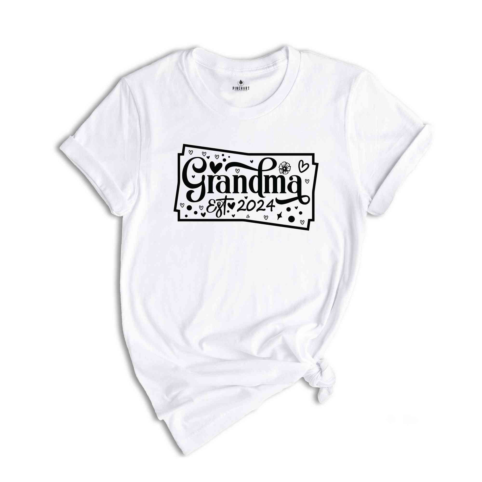 Custom Grandma Est 2024 T-Shirt, Grandma Shirt, Gift For Grandma, Grandmother Shirt, Mimi T-Shirt, Grandma Est Tee,