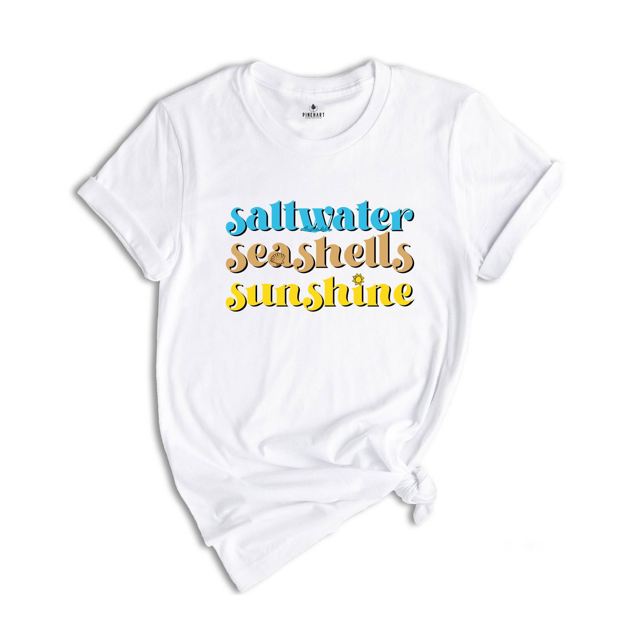 Saltwater Seashells Sunshine Shirt, Summer T-Shirt, Beach Shirt, Saltwater Tee, Summer Trip Shirt, Vacation Shirt