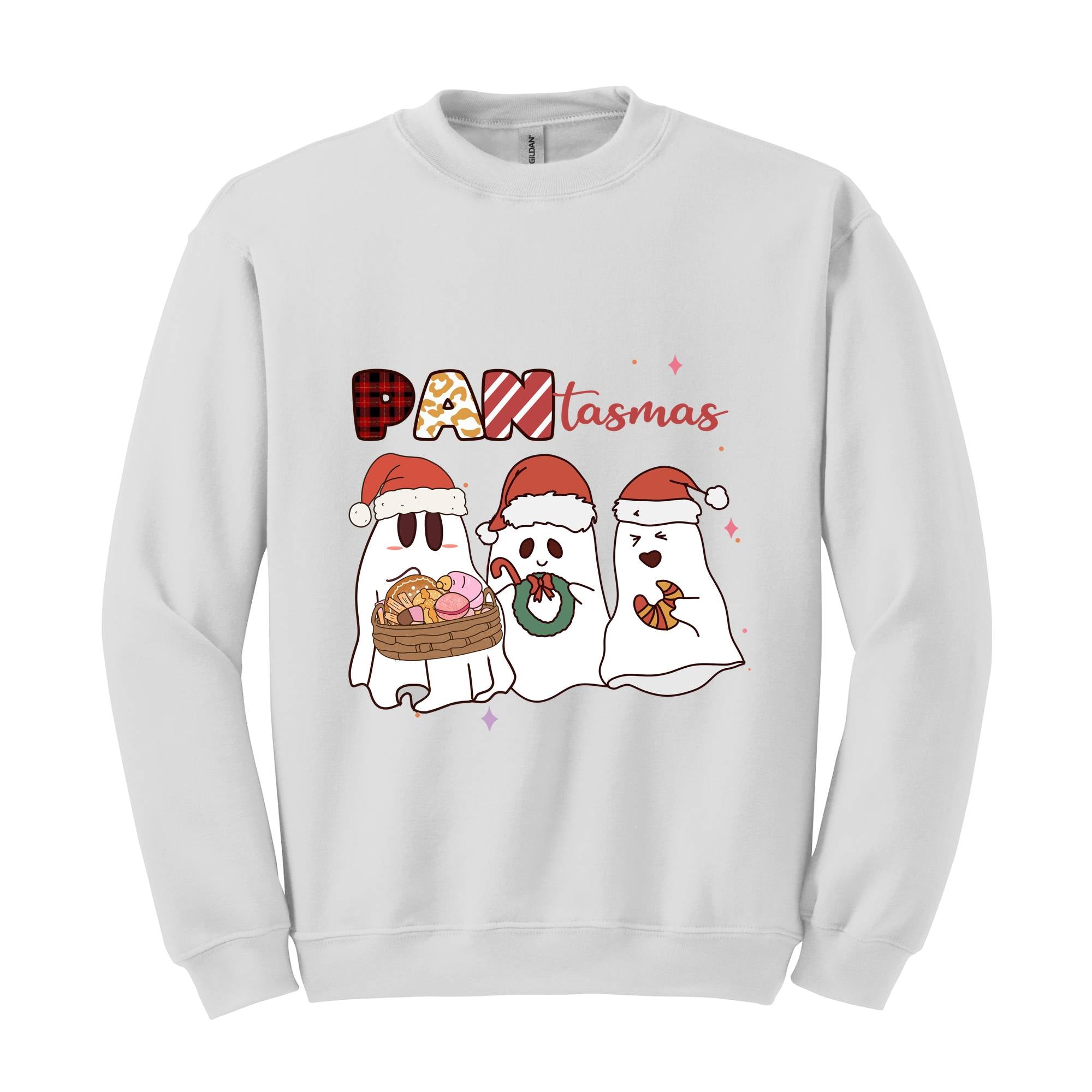 Pantasmas Ghost Chirstmas Sweatshirt, Cute Ghost Sweater, Cute Christmas Sweat, Ghost Santa Sweatshirt, Christmas Party Tee