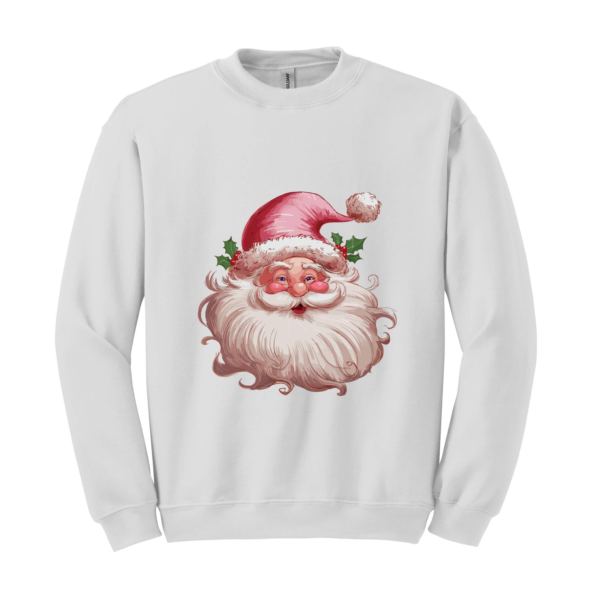 Pink Santa Retro Christmas Sweatshirts, Pink Christmas Matching Family Sweaters, Pink Vintage Holiday Sweat, Xmas Santa Sweatshirt