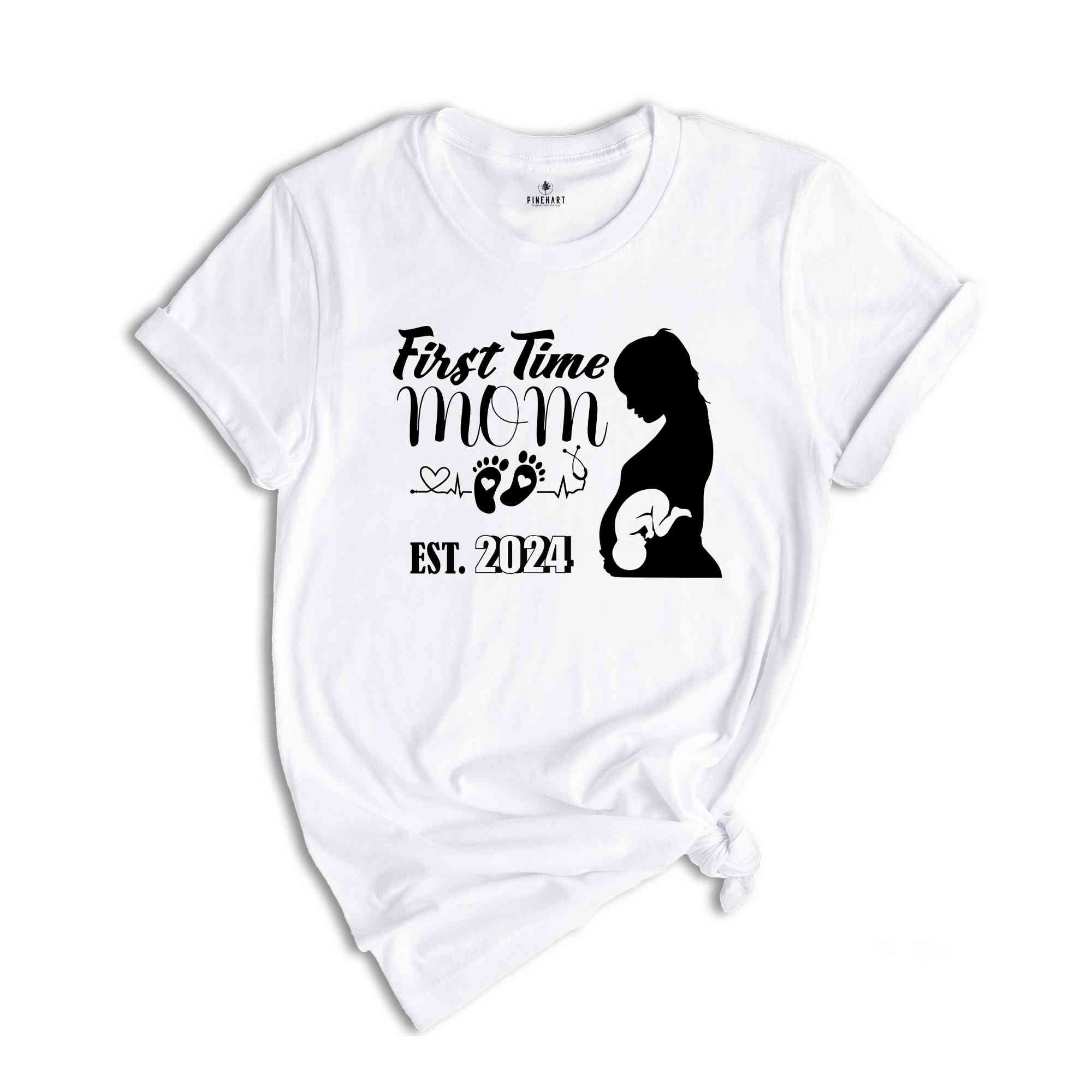 First Time Mom Est 2024 Shirt, New Mom Mother's Day Gift, Pregnancy Reveal Shirt, Baby Shower Gift, Expecting Mom Tee