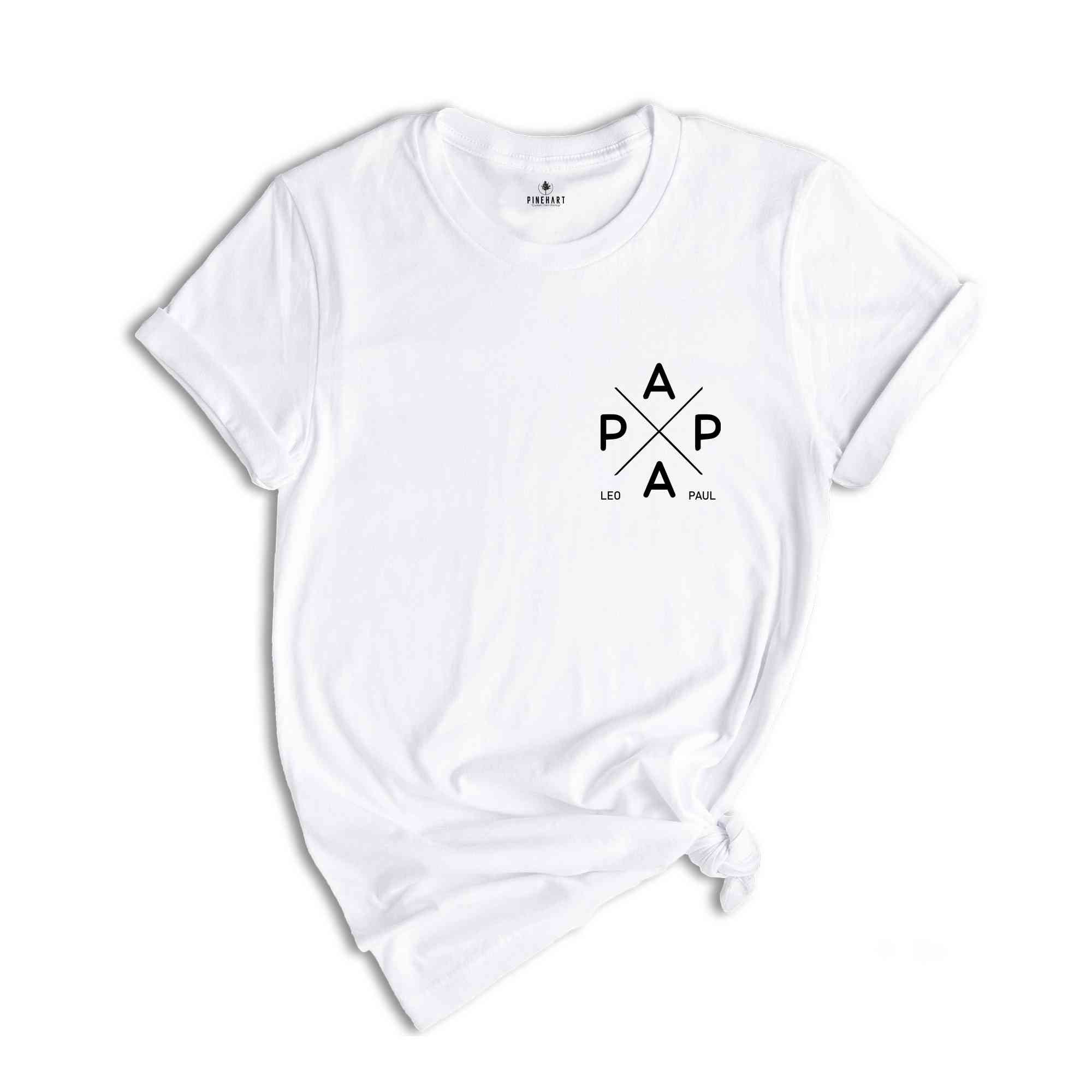 Custom PAPA With Kid Names Shirt, Dad Shirt, Trendy Dad Shirt, Father's Day Gift, Papa Shirt, Dad’s Birthday Shirt