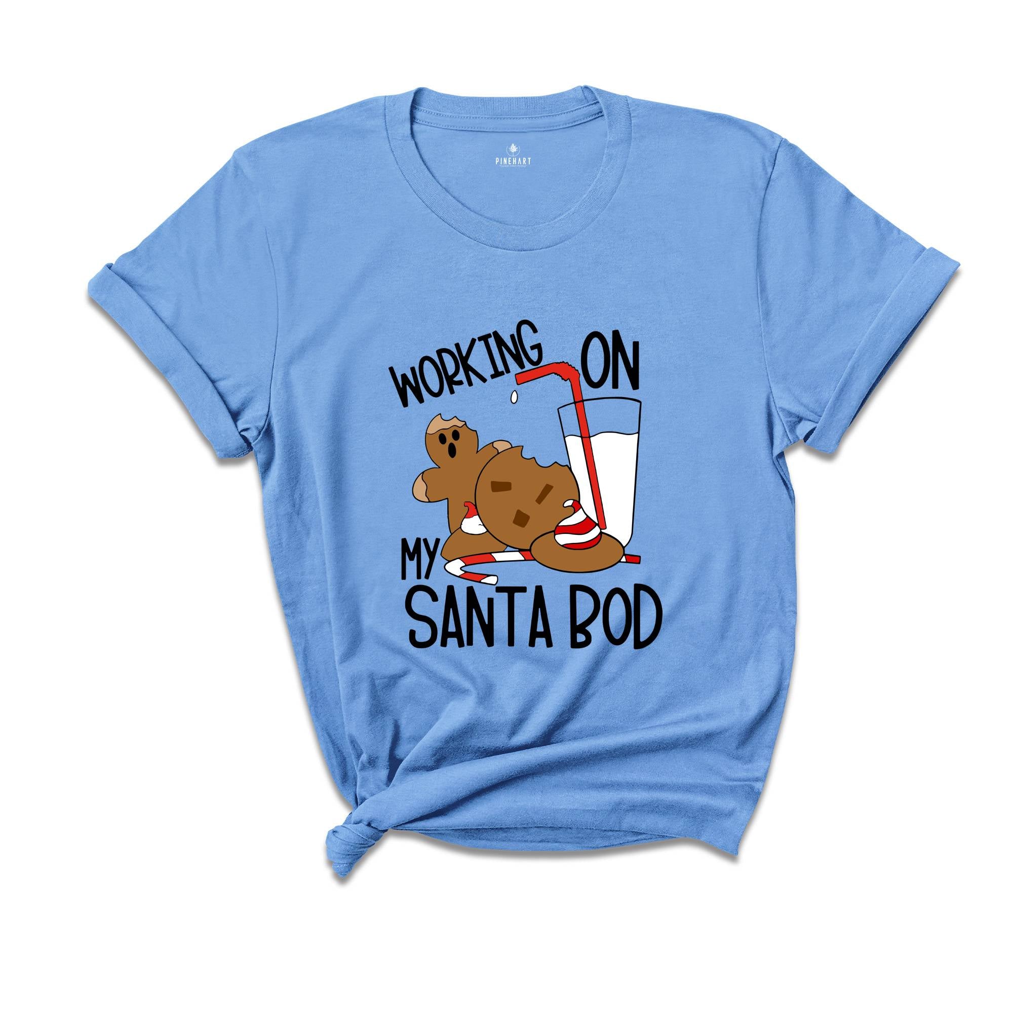 Working On My Santa Bod Shirt, Christmas Calories, Funny Christmas Tee, Christmas Family T-shirt, Family Reunion, Fat Santa Gift