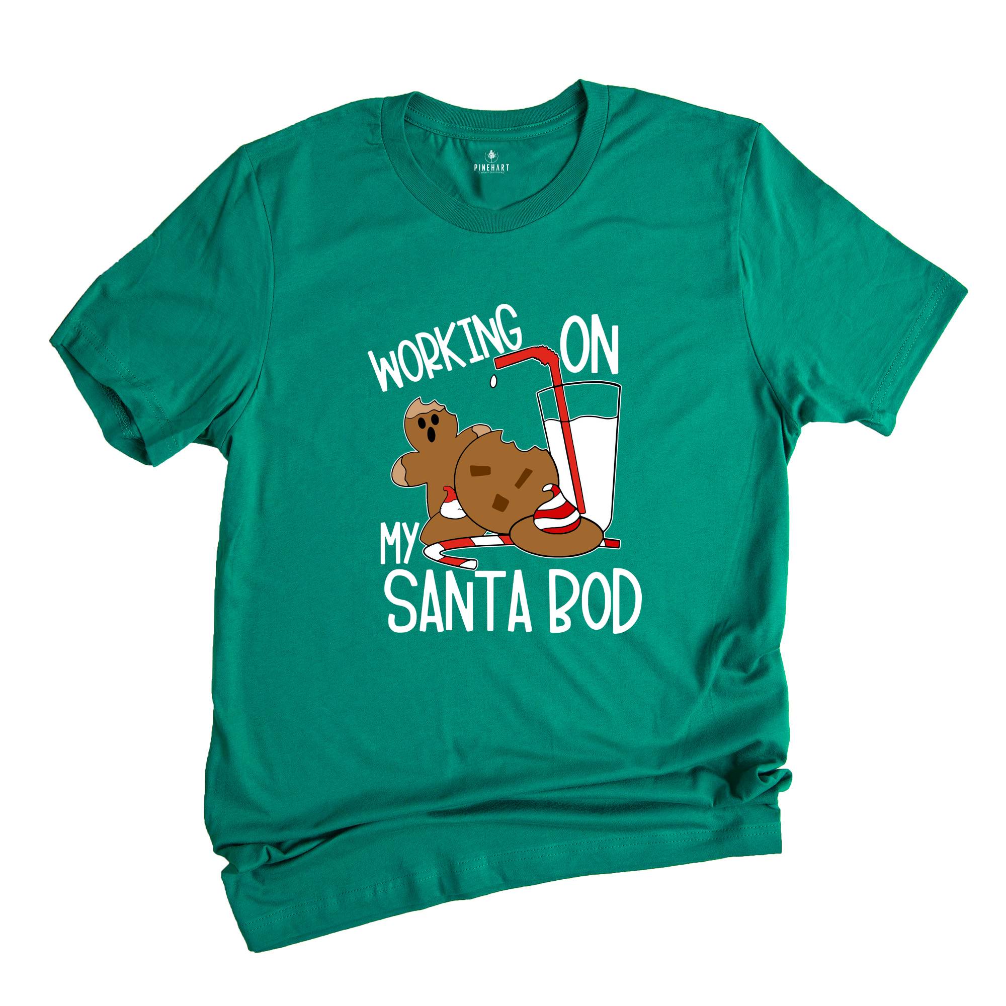 Working On My Santa Bod Shirt, Christmas Calories, Funny Christmas Tee, Christmas Family T-shirt, Family Reunion, Fat Santa Gift