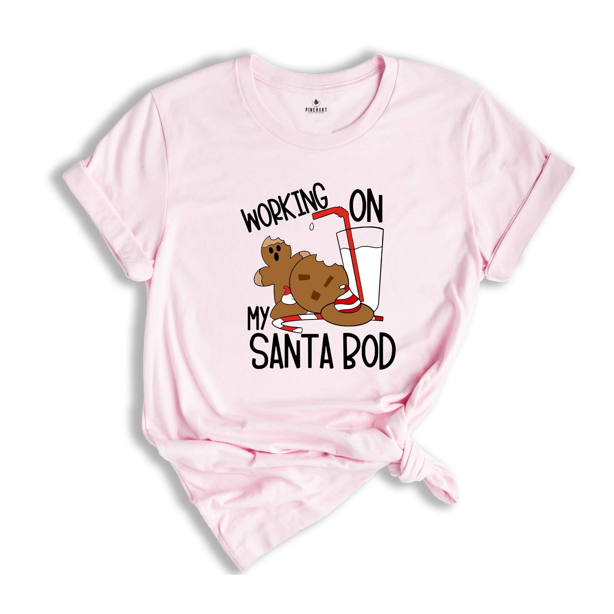 Working On My Santa Bod Shirt, Christmas Calories, Funny Christmas Tee, Christmas Family T-shirt, Family Reunion, Fat Santa Gift