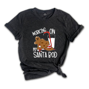 Working On My Santa Bod Shirt, Christmas Calories, Funny Christmas Tee, Christmas Family T-shirt, Family Reunion, Fat Santa Gift