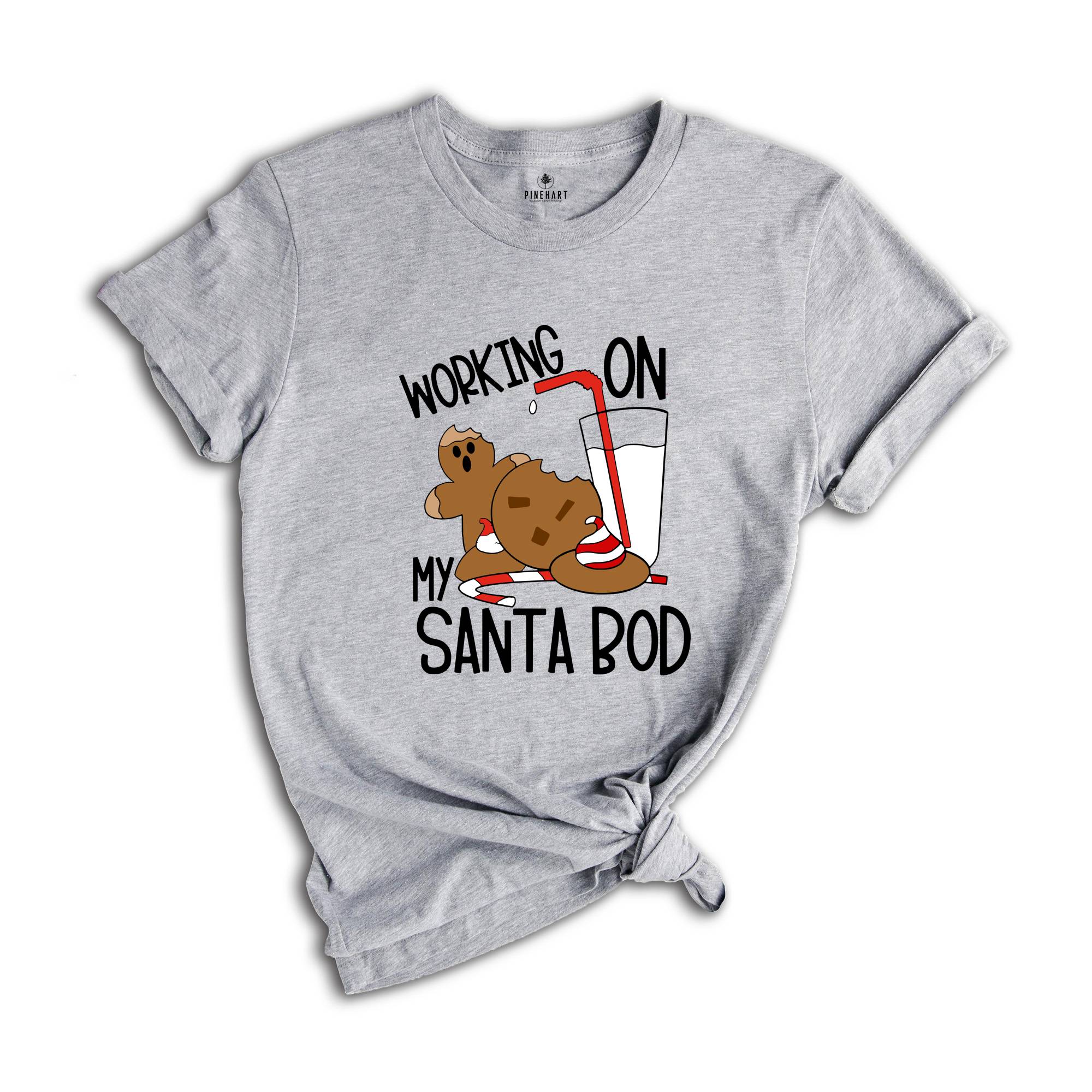 Working On My Santa Bod Shirt, Christmas Calories, Funny Christmas Tee, Christmas Family T-shirt, Family Reunion, Fat Santa Gift