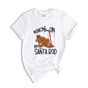 Working On My Santa Bod Shirt, Christmas Calories, Funny Christmas Tee, Christmas Family T-shirt, Family Reunion, Fat Santa Gift