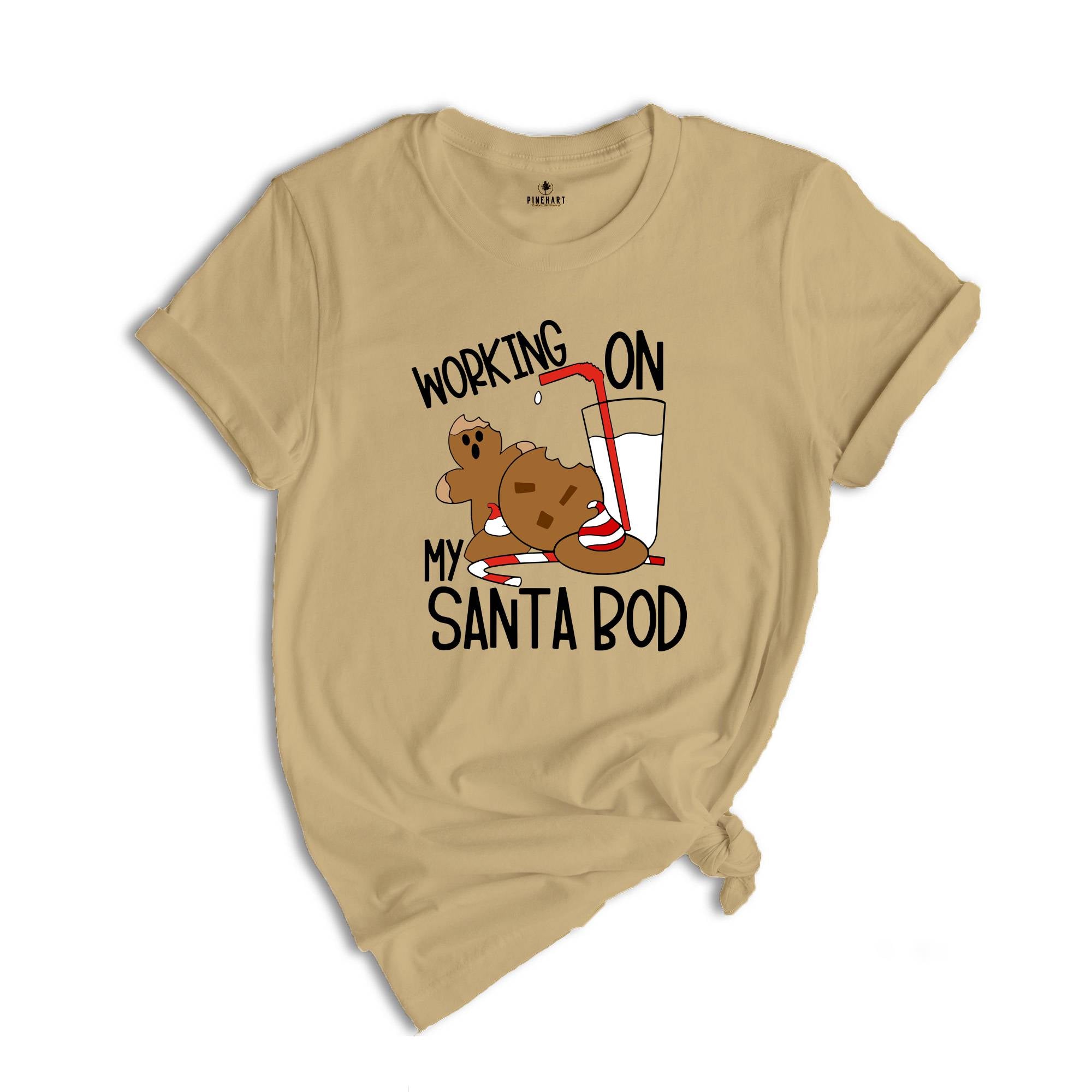 Working On My Santa Bod Shirt, Christmas Calories, Funny Christmas Tee, Christmas Family T-shirt, Family Reunion, Fat Santa Gift