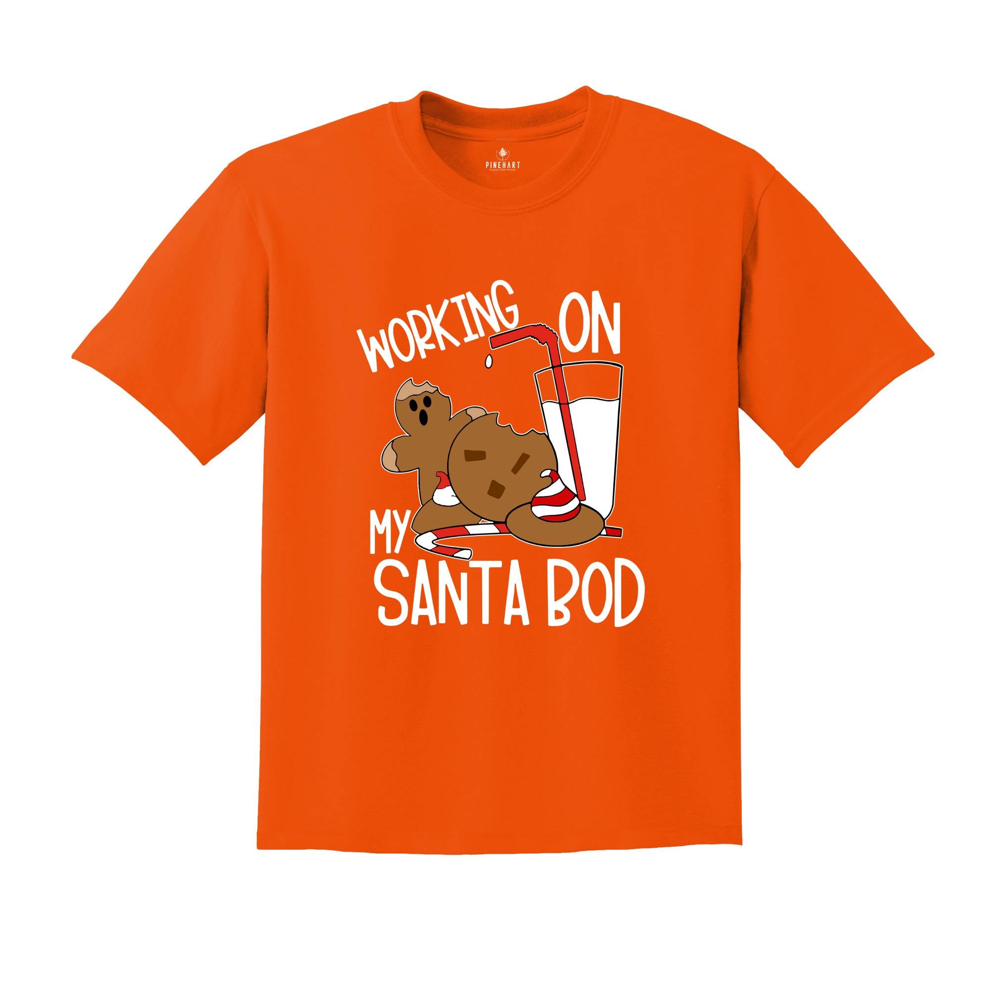 Working On My Santa Bod Shirt, Christmas Calories, Funny Christmas Tee, Christmas Family T-shirt, Family Reunion, Fat Santa Gift