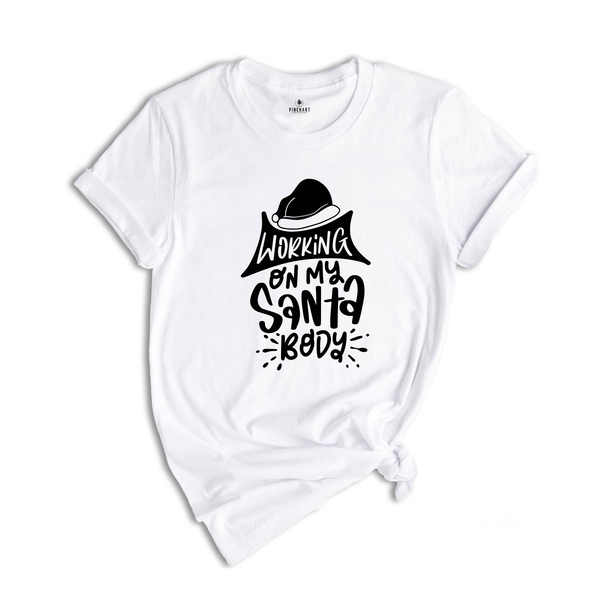 Working On My Santa Body Shirt, Christmas Calories, Funny Christmas Tee, Christmas Family Tee, Family Reunion, Fat Santa Shirt