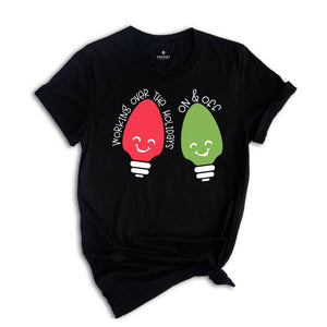 Working Over The Holidays On and Off T-Shirt, Funny Christmas Shirt, Christmas Party Tee, Sarcastic Xmas Outfit
