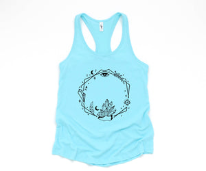 Wreath Tank Top, Witch Lover Tank Top, Crystal Tank Top, Mystic Tank Top, Spiritual Tank Top, Mystical Tank Top